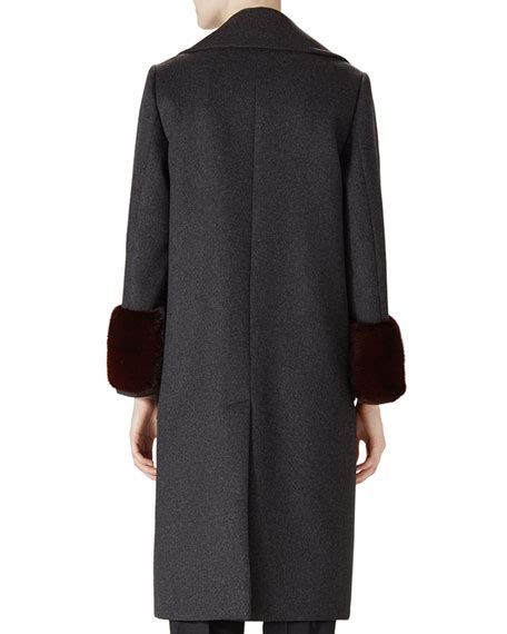 gucci mink white|men's Gucci overcoat.